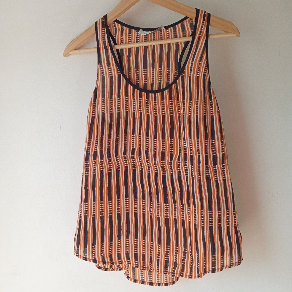 A.L.C. S Silk Stripes Print Tank Top